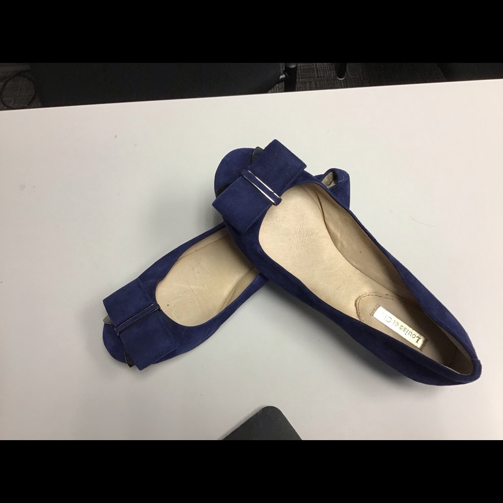 Louise et Cie blue suede flats with bow